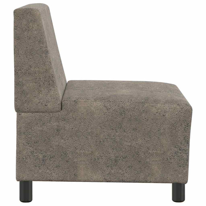 Canapea modulară fără brațe, gri închis, 55 cm, piele ecologică întoarsă - WALTI WALTI