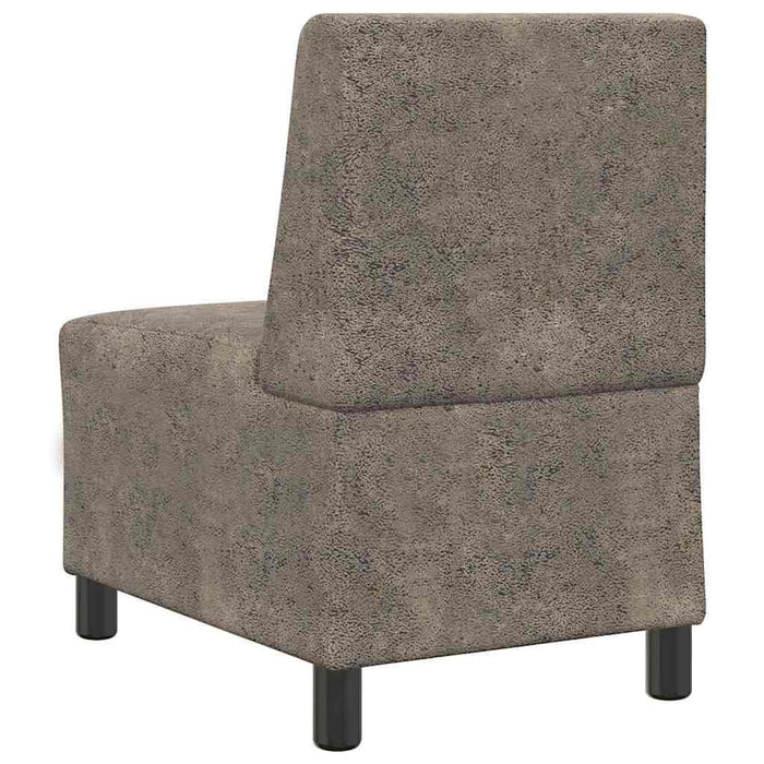 Canapea modulară fără brațe, gri închis, 55 cm, piele ecologică întoarsă - WALTI WALTI