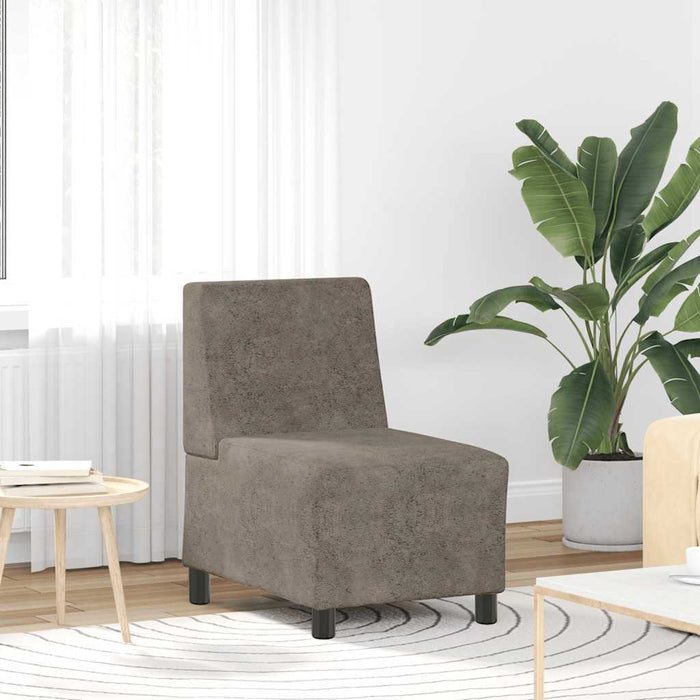 Canapea modulară fără brațe, gri închis, 55 cm, piele ecologică întoarsă - WALTI WALTI