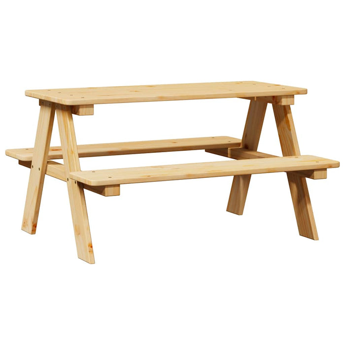 Masă pentru copii cu bănci „IRUN” 90x79,5x50 cm lemn masiv - WALTI WALTI