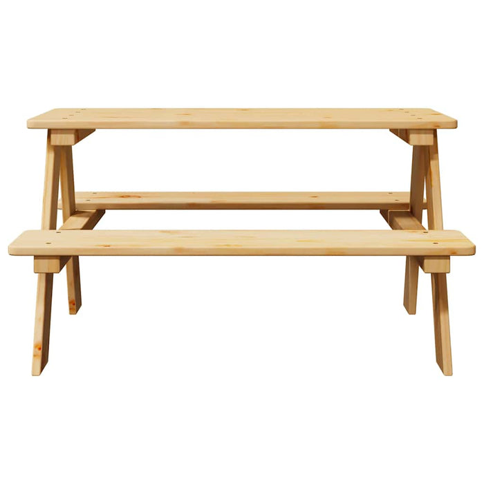 Masă pentru copii cu bănci „IRUN” 90x79,5x50 cm lemn masiv - WALTI WALTI