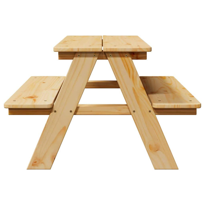Masă pentru copii cu bănci „IRUN” 90x79,5x50 cm lemn masiv - WALTI WALTI