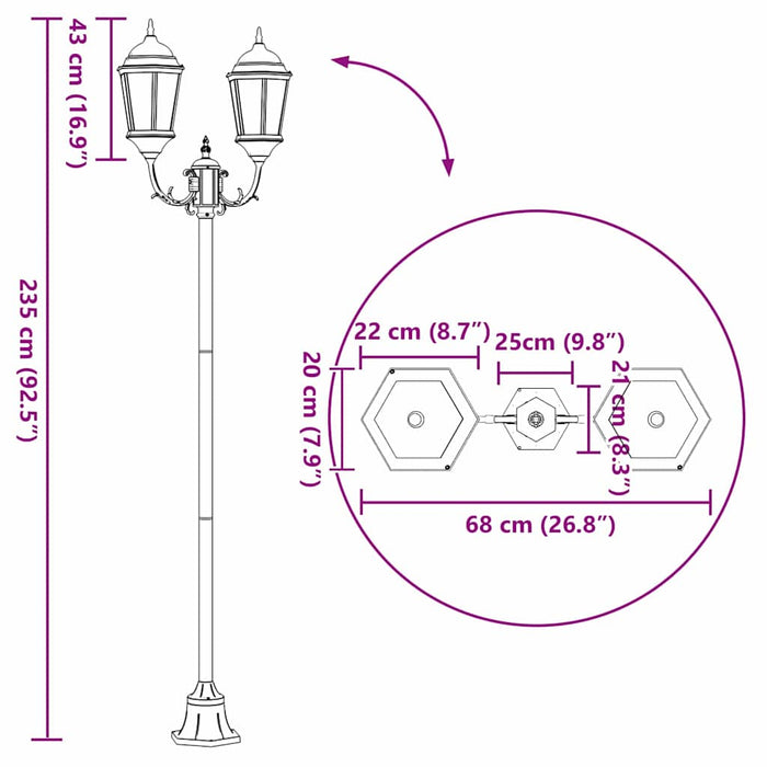 Stâlp de lumină pentru grădină Bronz Aluminiu și Sticlă - WALTI WALTI