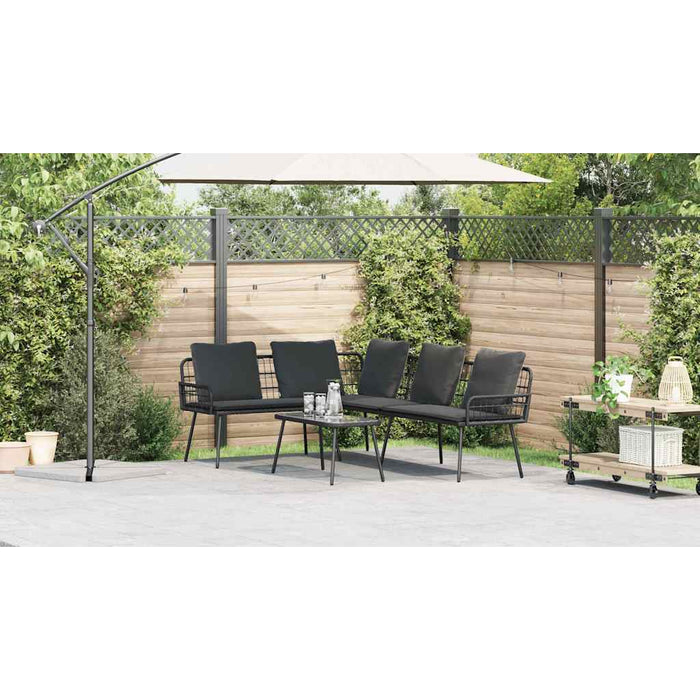 Set de canapele pentru grădină 2 pcs Negru poliratan - WALTI WALTI