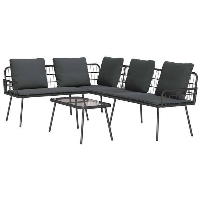 Set de canapele pentru grădină 2 pcs Negru poliratan - WALTI WALTI