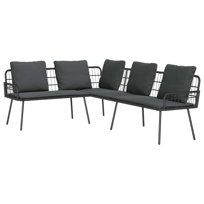 Set de canapele pentru grădină 2 pcs Negru poliratan - WALTI WALTI