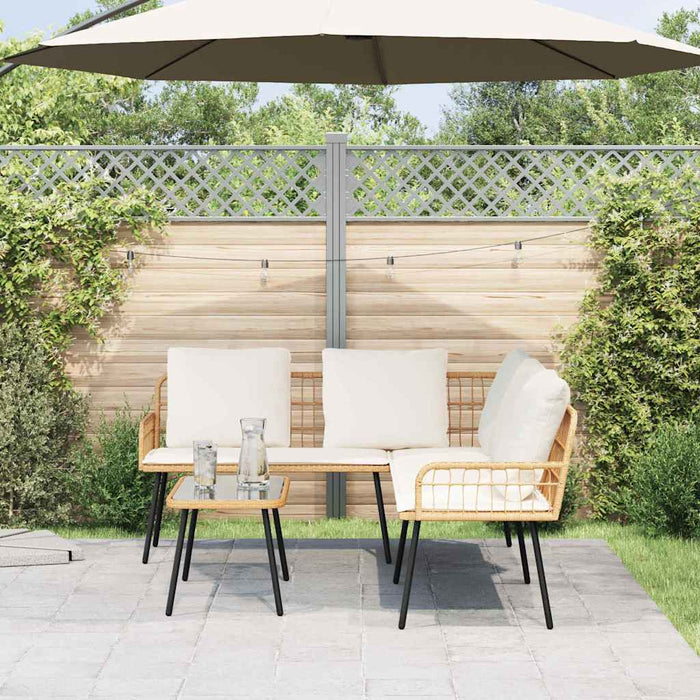 Set de canapele pentru grădină 2 pcs natural poliratan - WALTI WALTI
