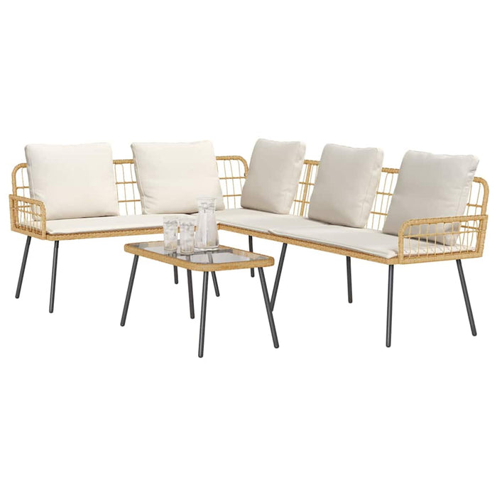 Set de canapele pentru grădină 2 pcs natural poliratan - WALTI WALTI