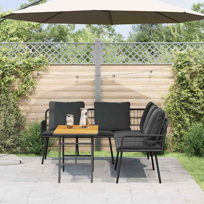 Set de canapele pentru grădină 2 pcs Negru poliratan - WALTI WALTI