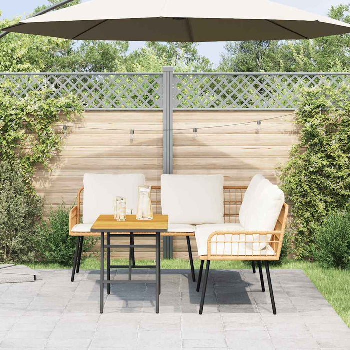 Set de canapele pentru grădină 2 pcs natural poliratan - WALTI WALTI