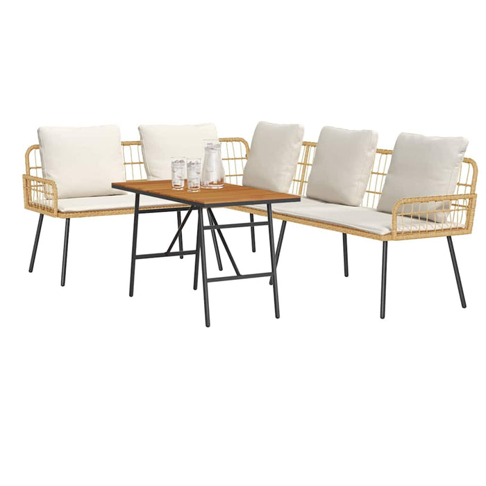 Set de canapele pentru grădină 2 pcs natural poliratan - WALTI WALTI