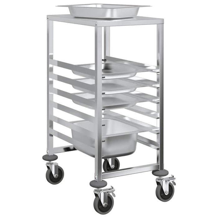 Cărucior cu tăvi cu 6 containere GN 39x55x87 cm oțel inoxidabil - WALTI WALTI