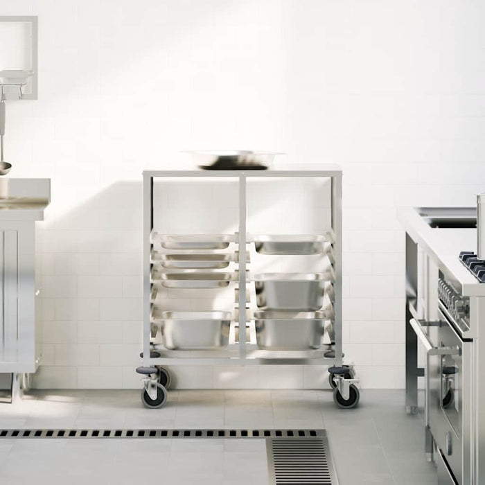 Cărucior cu tăvi cu 12 containere GN 75x55x87cm oțel inoxidabil - WALTI WALTI