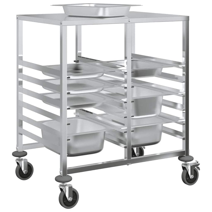 Cărucior cu tăvi cu 12 containere GN 75x55x87cm oțel inoxidabil - WALTI WALTI