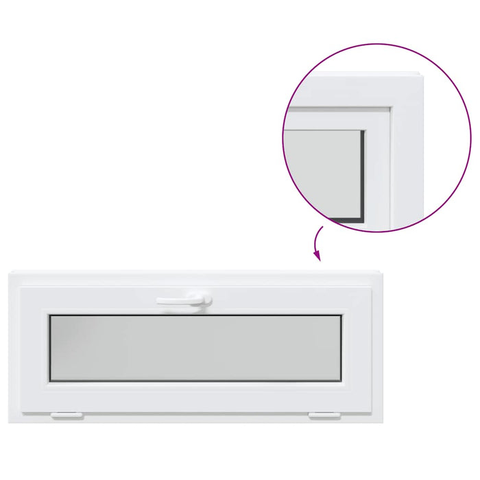 Fereastră de subsol „RISOR” 110x40 cm înclinat 3 geam alb - WALTI WALTI