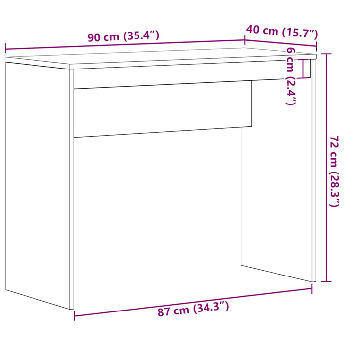 Birou Stejar negru 90x40x72 cm Lemn prelucrat - WALTI WALTI