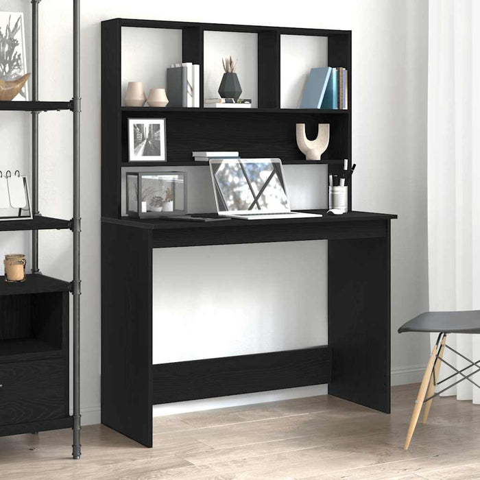 Birou cu rafturi, stejar negru, 102x45x148 cm, lemn prelucrat - WALTI WALTI