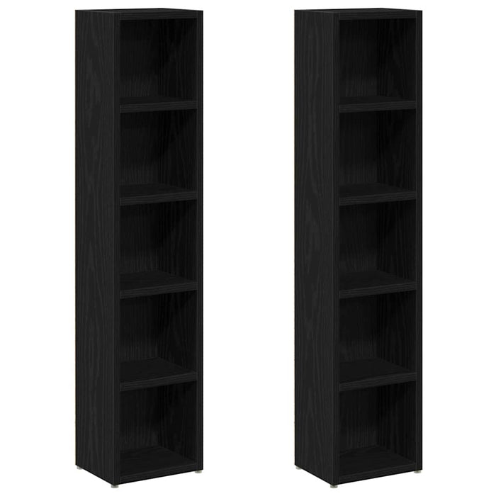 Dulapuri CD-uri 2 buc Stejar negru 21x16x93,5 cm Lemn prelucrat - WALTI WALTI