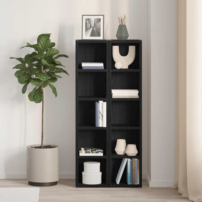 Dulapuri CD-uri 2 buc Stejar negru 21x16x93,5 cm Lemn prelucrat - WALTI WALTI