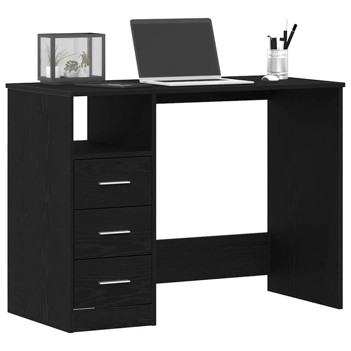 Birou cu sertare, stejar negru, 102x50x76 cm, lemn prelucrat - WALTI WALTI