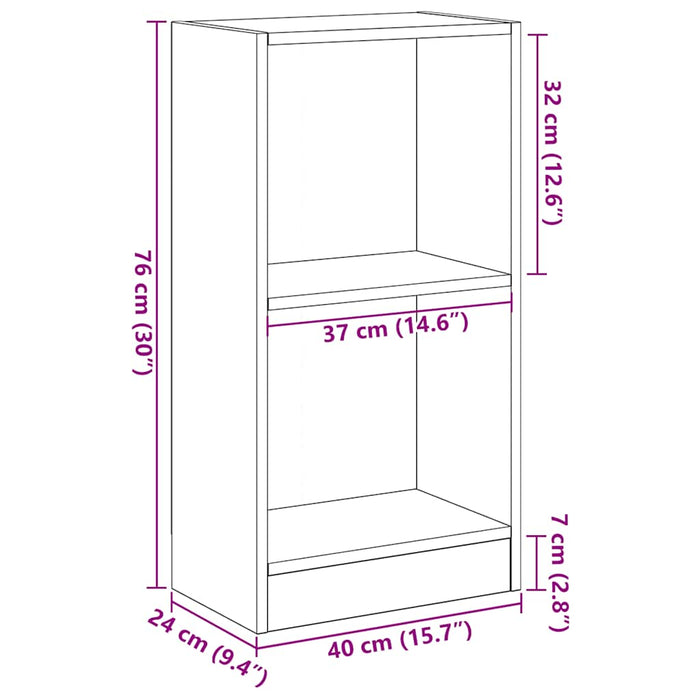 Bibliotecă Stejar negru 40x24x76 cm Lemn prelucrat - WALTI WALTI