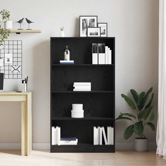 Bibliotecă cu 4 etaje Stejar negru 80x24x143 cm Lemn prelucrat - WALTI WALTI