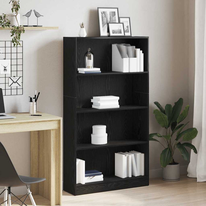Bibliotecă cu 4 etaje Stejar negru 80x24x143 cm Lemn prelucrat - WALTI WALTI