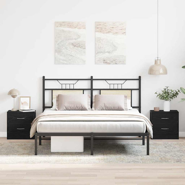 Noptiere 2 buc stejar negru 40x30x40 cm lemn de stratificat - WALTI WALTI