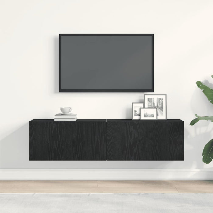 Dulap TV Stejar negru 120x30x30,5 cm Lemn prelucrat - WALTI WALTI