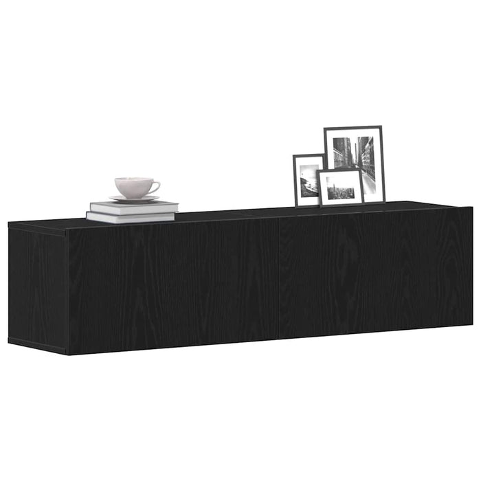 Dulap TV Stejar negru 120x30x30,5 cm Lemn prelucrat - WALTI WALTI