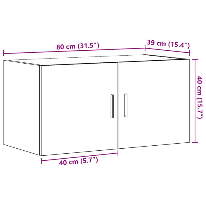 Dulap de perete Stejar negru 80x39x40 cm Lemn prelucrat - WALTI WALTI