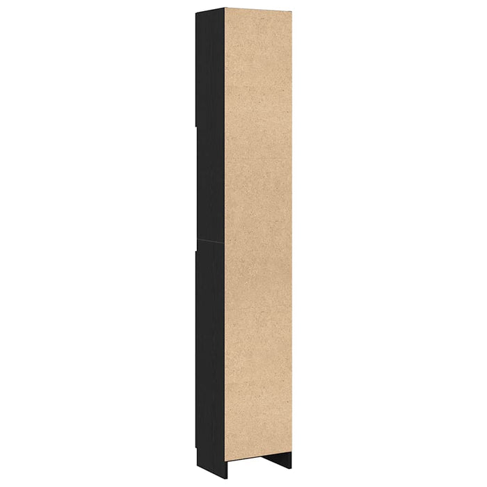 Dulap de baie stejar negru 32x25,5x190 cm lemn prelucrat - WALTI WALTI