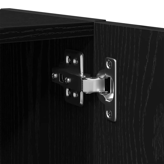 Dulap de baie stejar negru 32x25,5x190 cm lemn prelucrat - WALTI WALTI