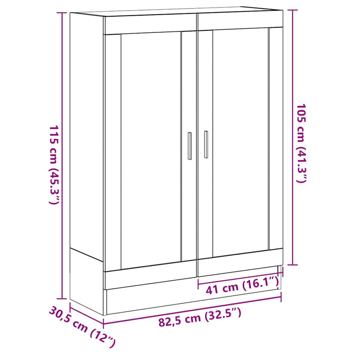 Dulap cu cărți stejar negru 82,5x30,5x115 cm lemn prelucrat - WALTI WALTI