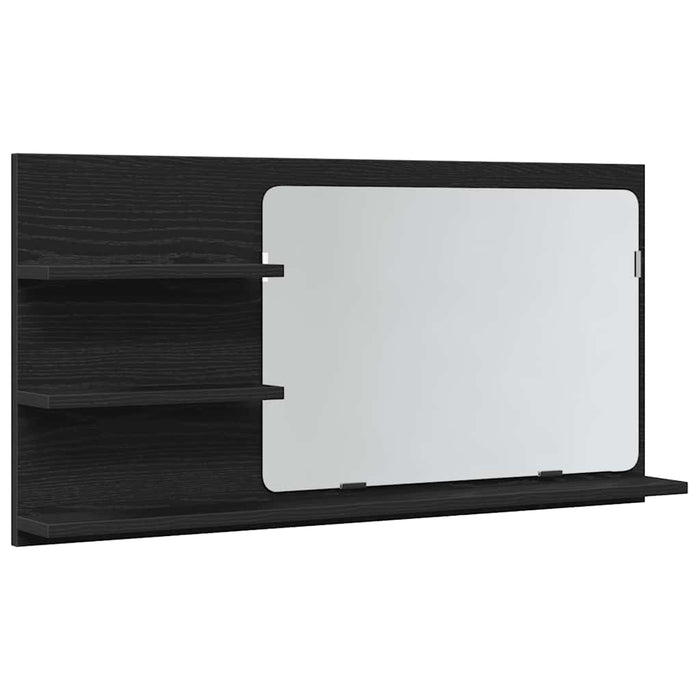 Dulap cu oglindă pentru baie, stejar negru, 90x11x45 cm, lemn stratificat - WALTI WALTI