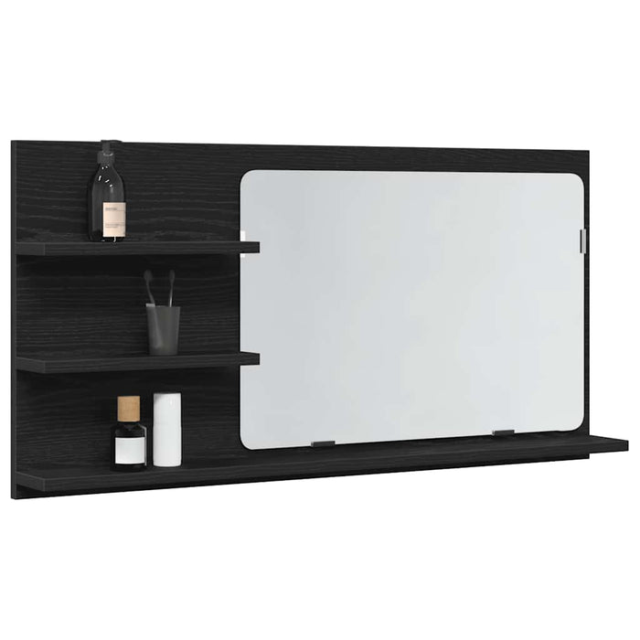 Dulap cu oglindă pentru baie, stejar negru, 90x11x45 cm, lemn stratificat - WALTI WALTI