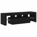 Dulap TV cu LED stejar negru 140x36,5x40 cm lemn prelucrat - WALTI WALTI