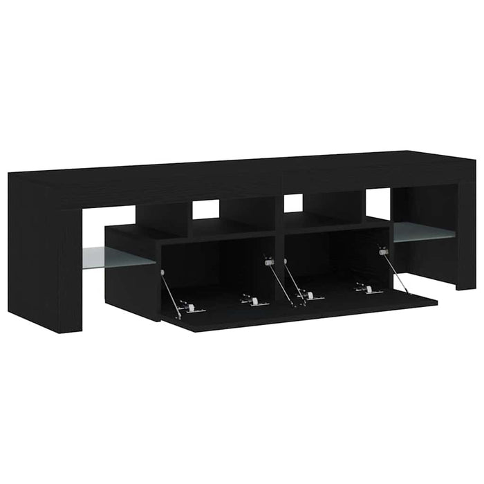 Dulap TV cu LED stejar negru 140x36,5x40 cm lemn prelucrat - WALTI WALTI