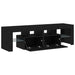 Dulap TV cu LED stejar negru 140x36,5x40 cm lemn prelucrat - WALTI WALTI