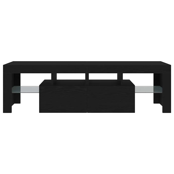 Dulap TV cu LED stejar negru 140x36,5x40 cm lemn prelucrat - WALTI WALTI