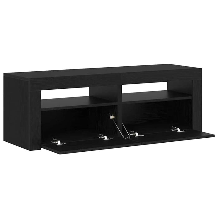 Dulap TV cu LED stejar negru 120x35x40 cm lemn prelucrat - WALTI WALTI