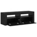 Dulap TV cu LED stejar negru 120x35x40 cm lemn prelucrat - WALTI WALTI