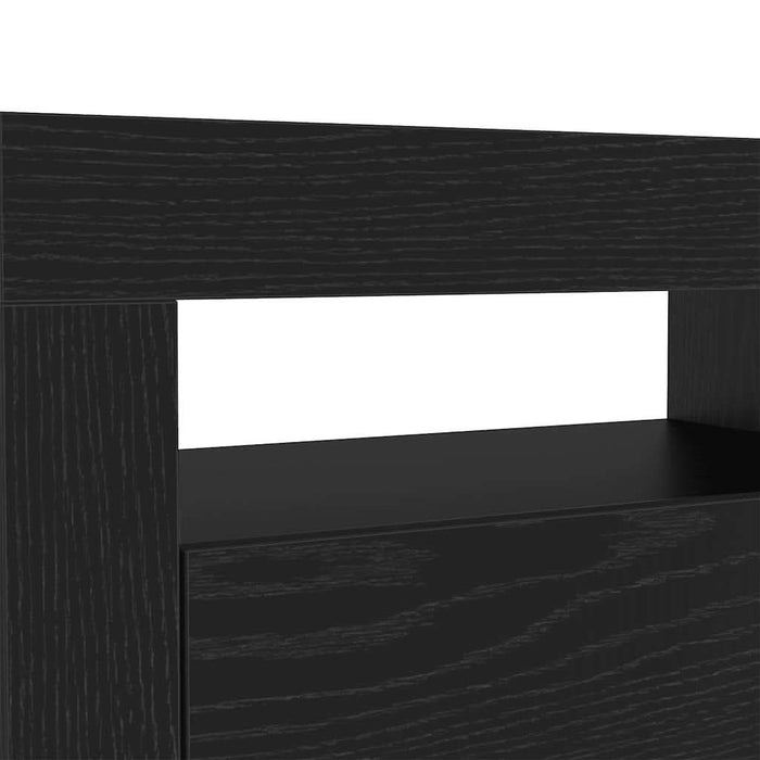 Dulap TV cu LED stejar negru 120x35x40 cm lemn prelucrat - WALTI WALTI