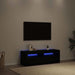 Dulap TV cu LED stejar negru 120x35x40 cm lemn prelucrat - WALTI WALTI