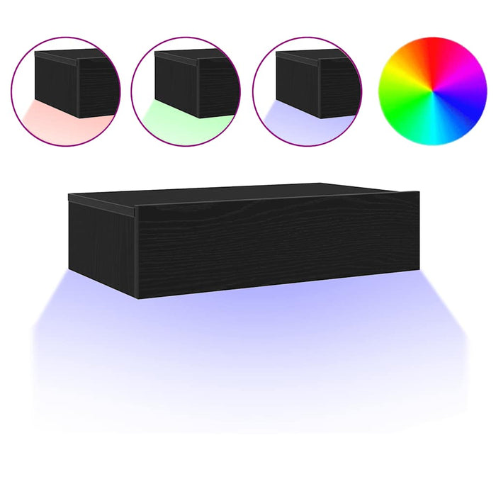 Comodă TV cu lumini LED, stejar negru, 60x35x15,5 cm - WALTI WALTI