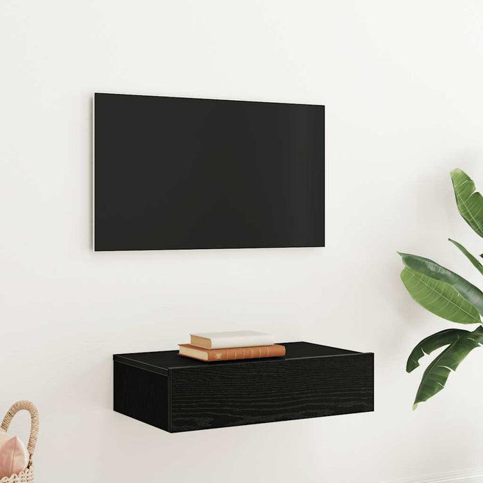 Comodă TV cu lumini LED, stejar negru, 60x35x15,5 cm - WALTI WALTI