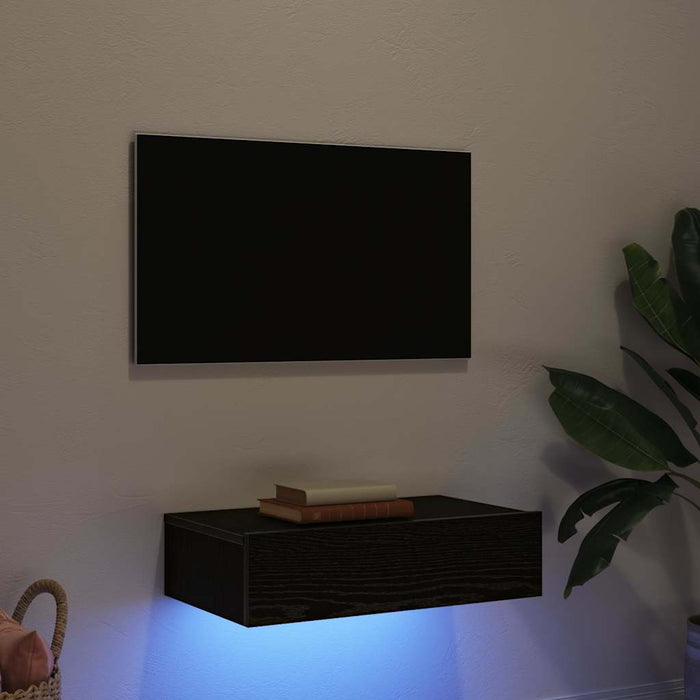 Comodă TV cu lumini LED, stejar negru, 60x35x15,5 cm - WALTI WALTI