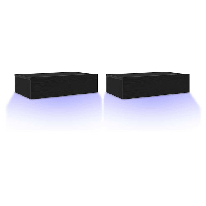 Mobilier TV cu lumini LED, 2 buc., stejar negru, 60x35x15,5 cm - WALTI WALTI