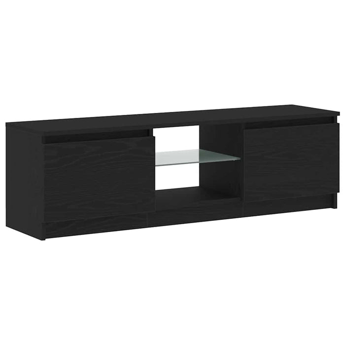 Dulap TV cu LED stejar negru 120x30x36cm lemn prelucrat - WALTI WALTI