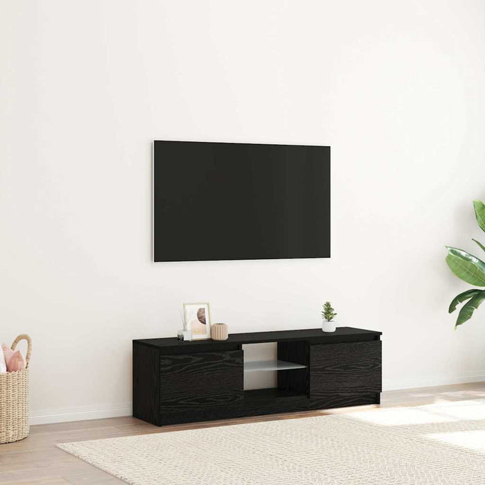 Dulap TV cu LED stejar negru 120x30x36cm lemn prelucrat - WALTI WALTI